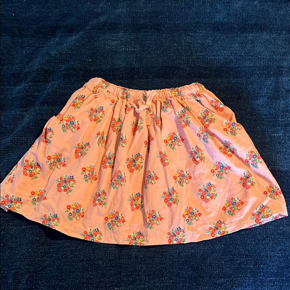 Mini Boden Pink Floral Skirt w/pockets